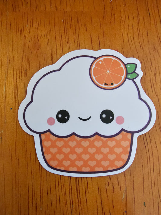 Orange cupcake sticker