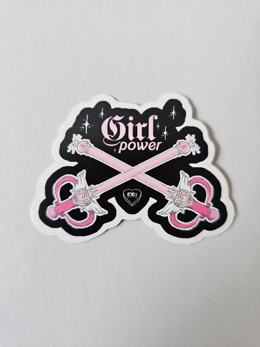 Pink Girl Power Sticker