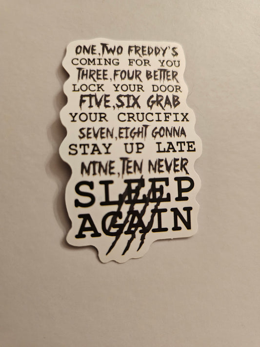 Sleep again sticker