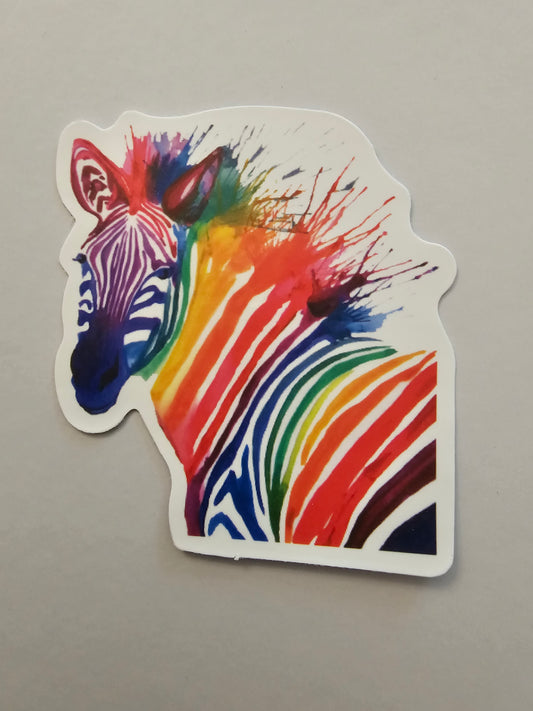Zebra rainbow sticker