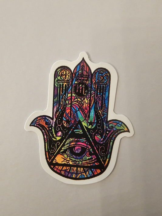 Rainbow Hamsa Hand Sticker