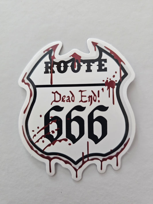 Route 666 Dead End Sticker