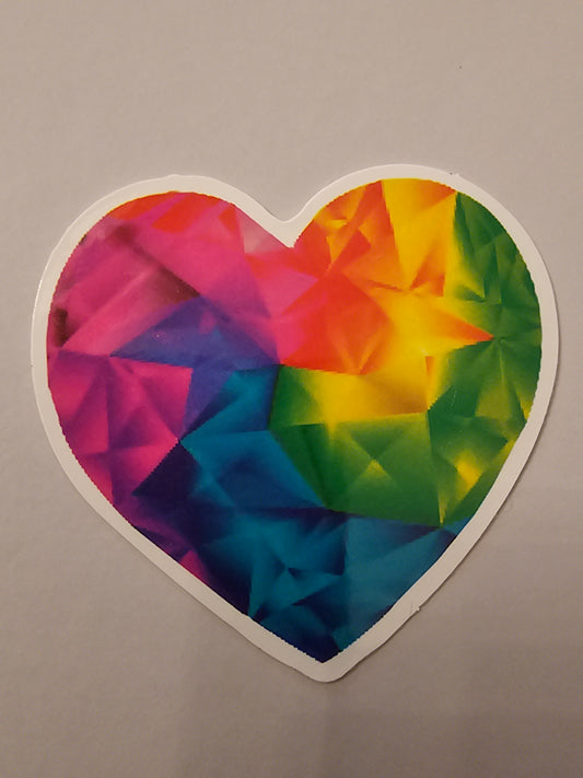 Rainbow Geometric Heart Sticker