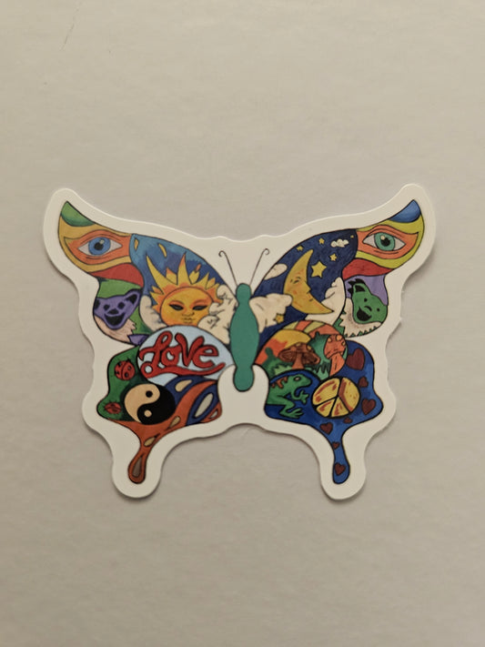 Psychedelic Butterfly Sticker