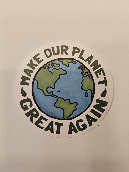 Green planet Sticker