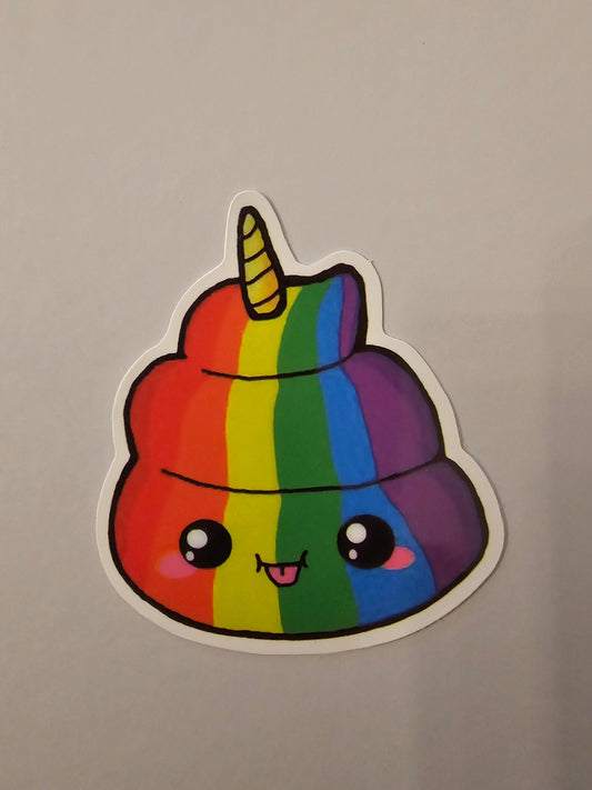 Rainbow Unicorn Poo Sticker