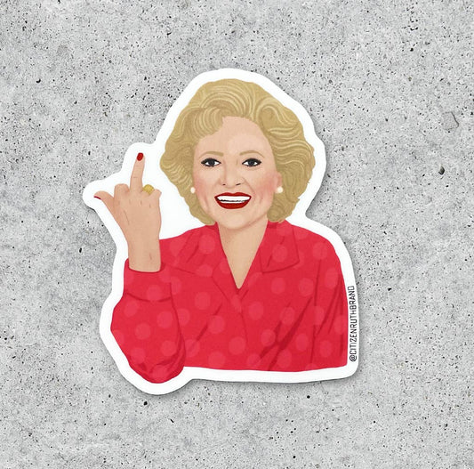 Betty White Bird Sticker
