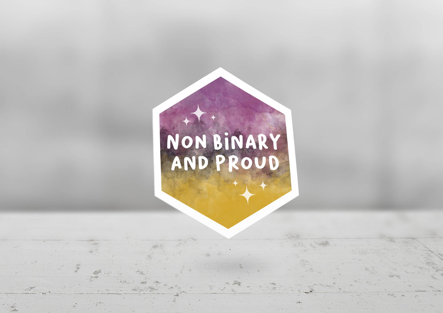 Non Binary and Proud -  Glossy Sticker