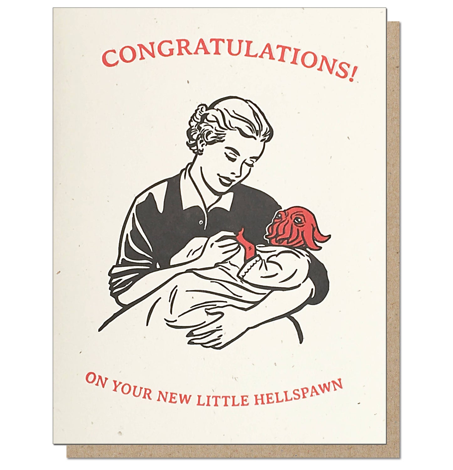 Congratulations on your New Little Hellspawn - Greeting Card