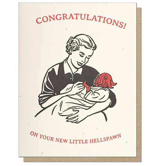 Congratulations on your New Little Hellspawn - Greeting Card