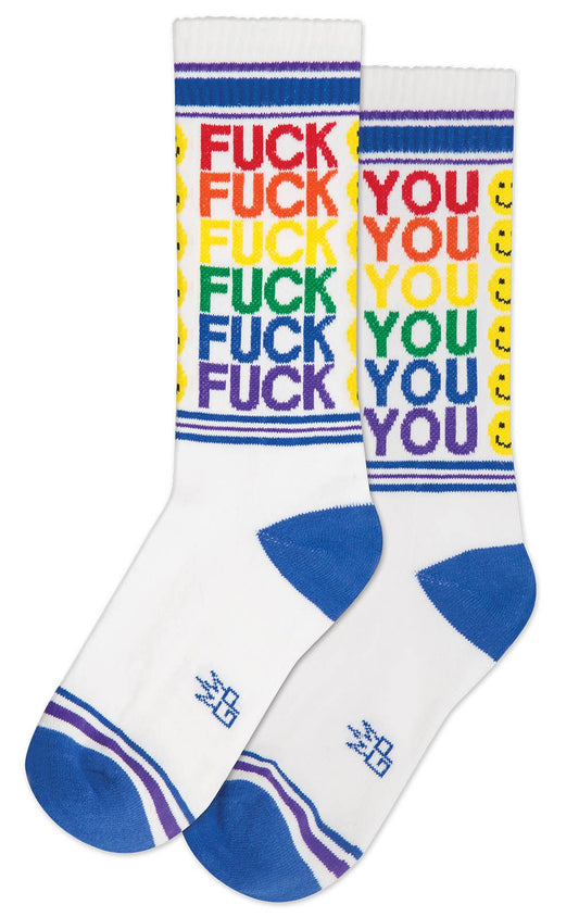 Fuck You Smiley Ribbed Gym Socks