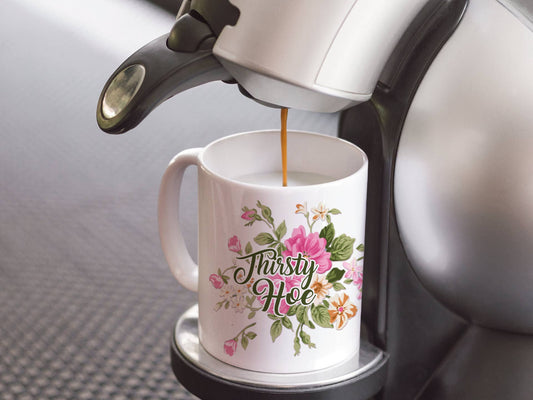 Thirsty Hoe Mug - Floral Delicate And Fancy
