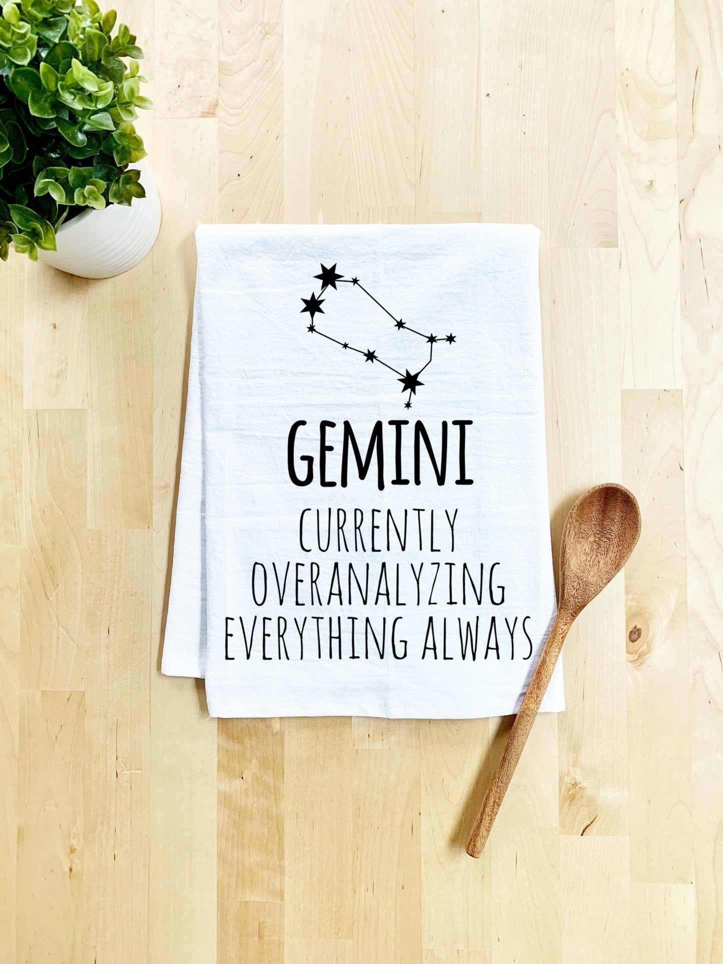 Gemini - Currently Overanalyzing Everything Always - Dish Towel