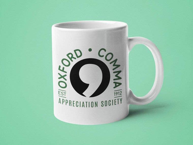 Oxford Comma Appreciation Society Mug