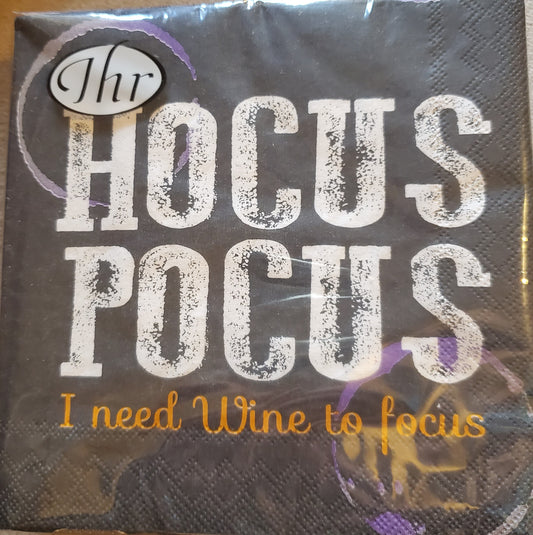 Hocus Pocus I Need Wine to Focus - Cocktail Napkins