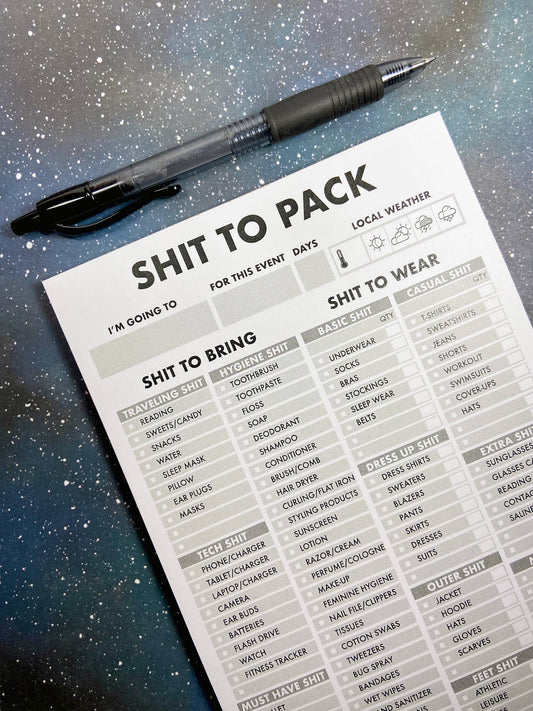 Shit List - Packing List