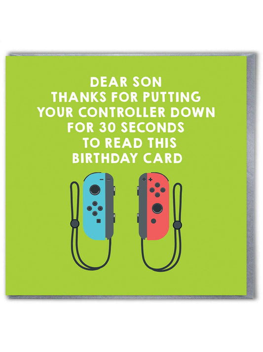 Birthday Card - Son Gaming Pink