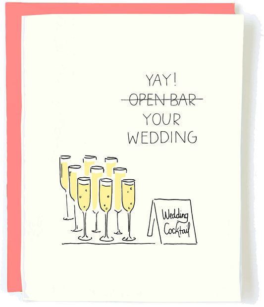 Open Bar Wedding  Greeting Card