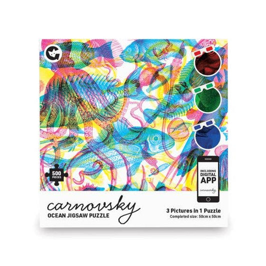 Ocean Animals Jigsaw Puzzle - 3 images in 1 with viewing glasses!