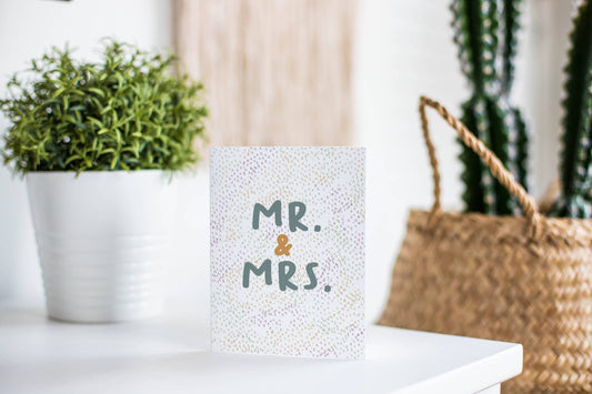 Mr. and Mrs. Modern Blank Wedding Card