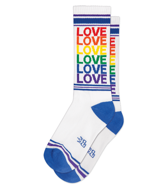 LOVE RAINBOW Ribbed Gym Socks