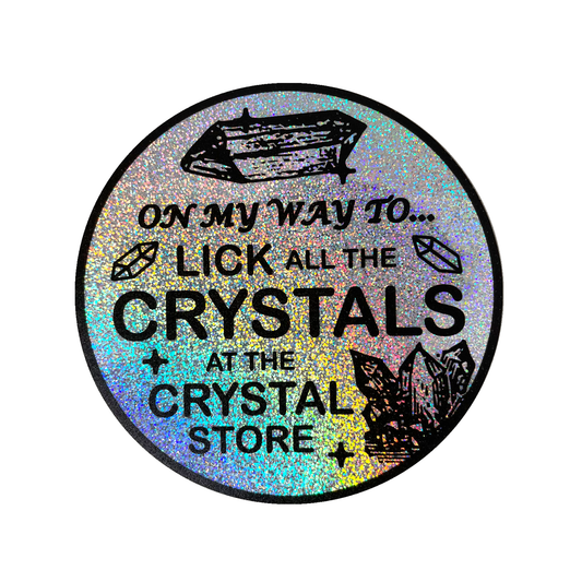 "Crystal Licker" Round Sparkle Sticker