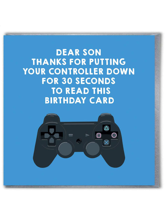 Birthday Card - Son Gaming Blue