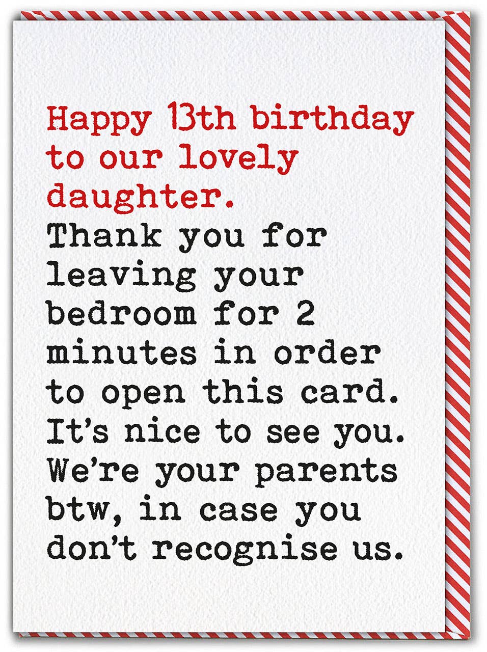 13th Birthday Card For Daughter - Leaving Bedroom