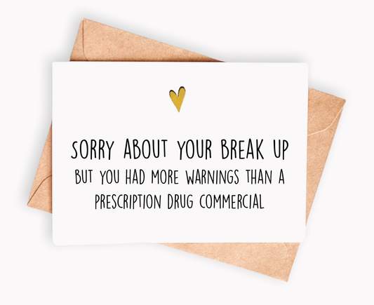 Breakup card - Sorry about your breakup