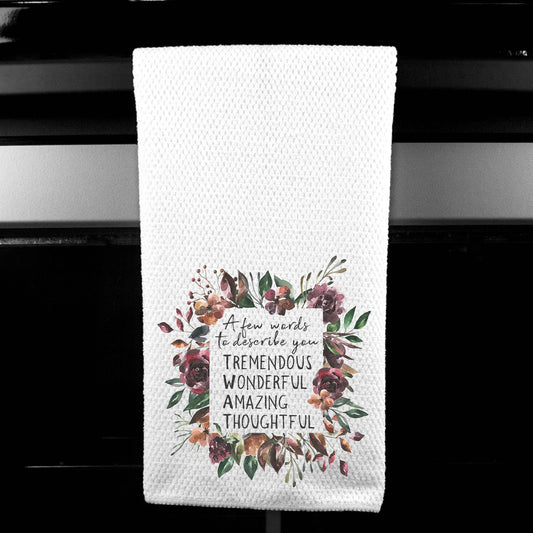 A Few Words to Describe You - Twat Floral Microfiber Towel