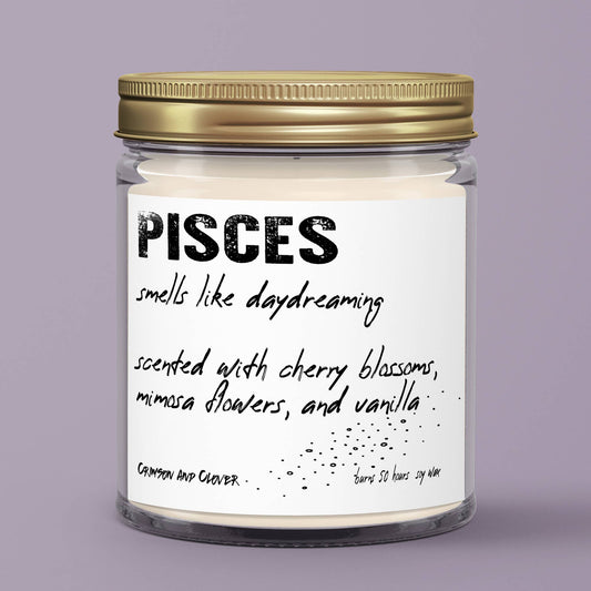 Pisces Astrology Zodiac Soy Candle