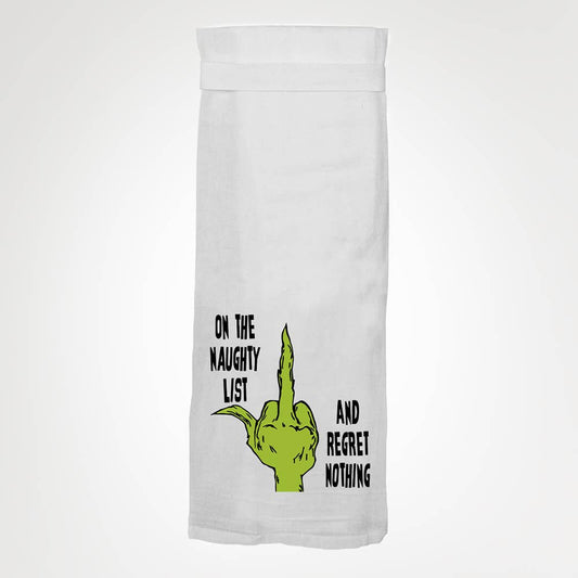 On The Naughty List kitchen towel