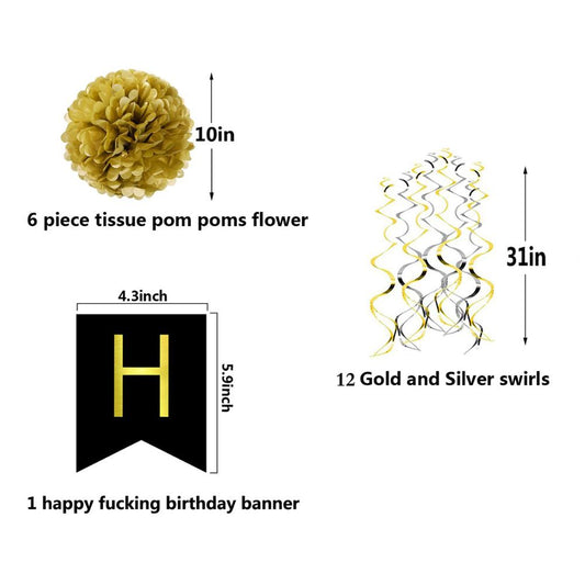 Happy Fucking Birthday  - Party Decoration Set