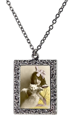 Girl with her Cat Necklace