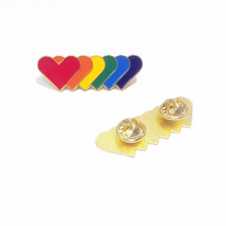Rainbow Hearts Pin