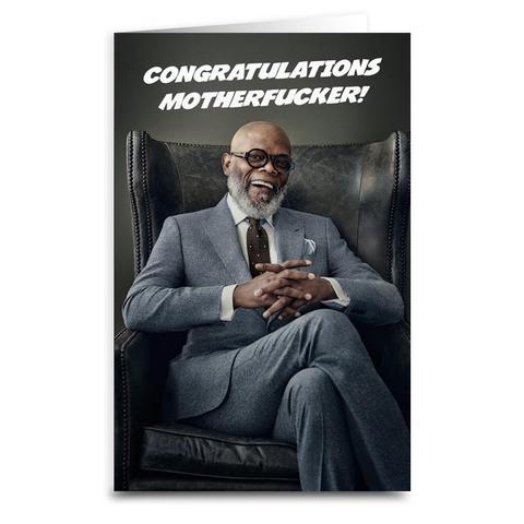 Samuel L Jackson - Congratulations - Large Greeting Card - 8.5 x 5.5