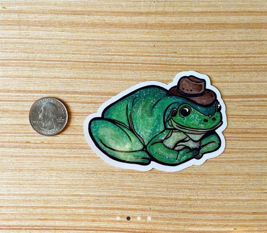 Cowboy Frog Sticker