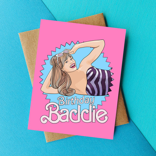 Birthday BADDIE Birthday Card Barbie Pop