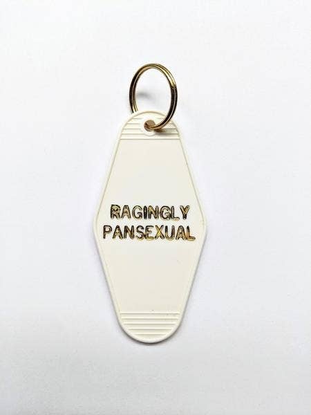 Ragingly Pansexual Motel Keychain