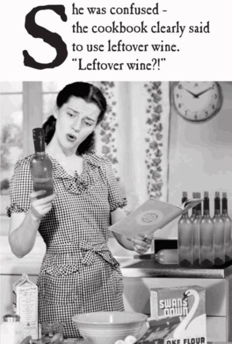 Left Over Wine Blank Greeting Card