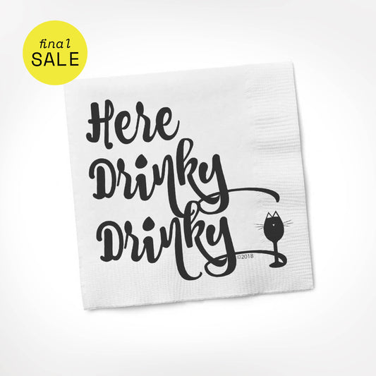 Here Drinky Drinky COCKTAIL NAPKIN