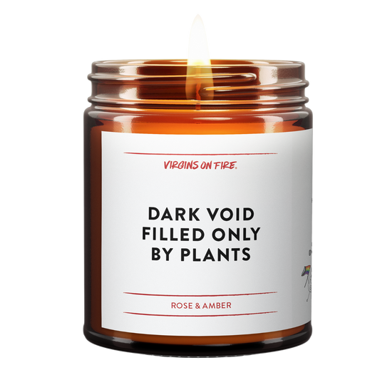 DARK VOID FILLED ONLY BY PLANTS (Amber & Rose) 🪴 Soy Candle