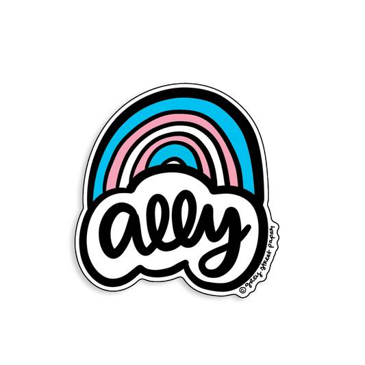 LGBTQ Trans Ally Rainbow Sticker