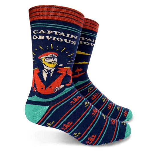 Captain Obvious - Mens Crew Socks