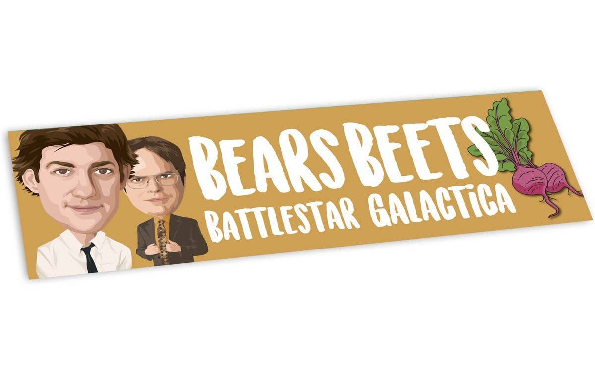 The Office: Bears Beets Battlestar Galactica Bumper Sticker
