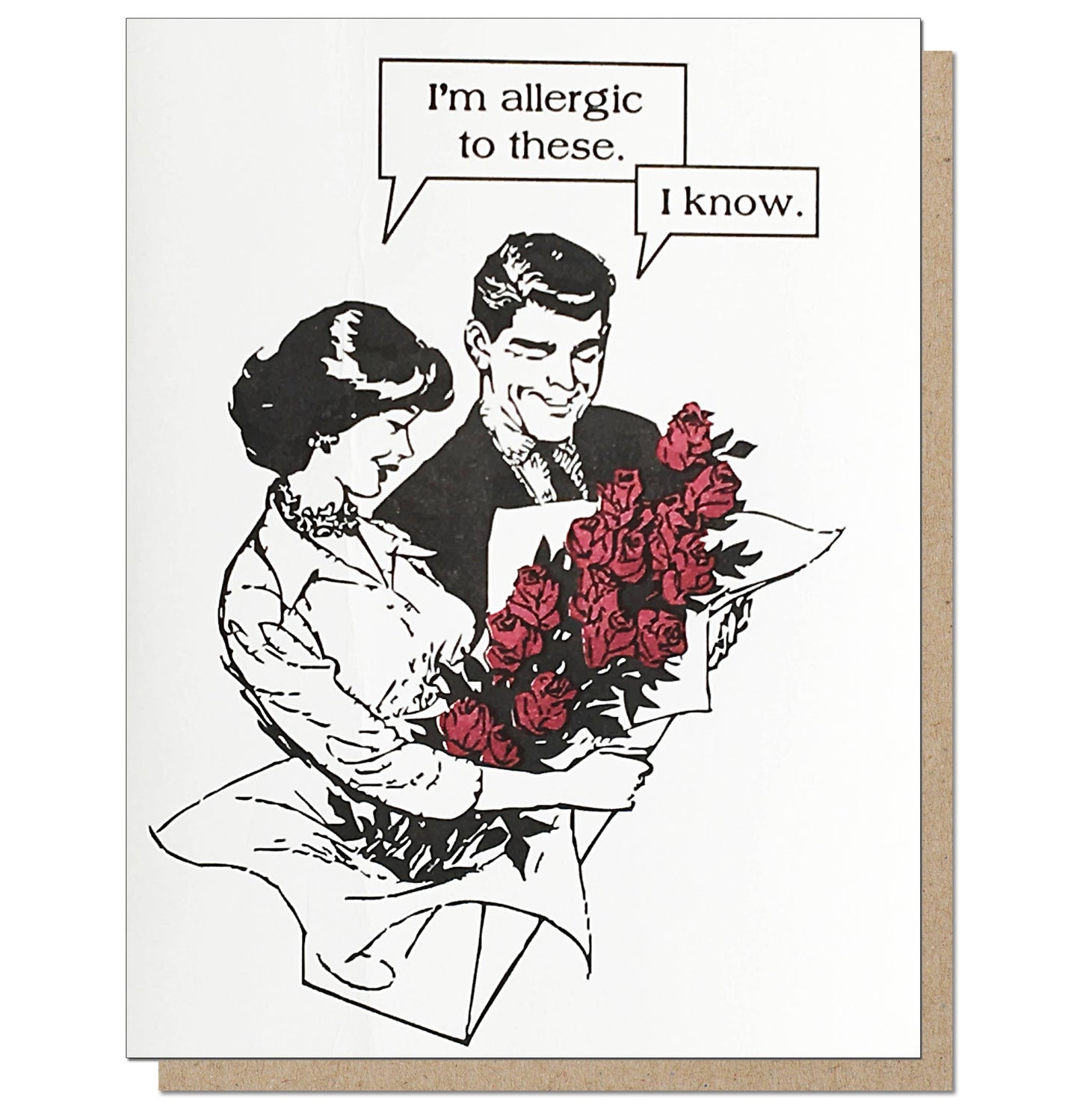 Allergic to Roses - Greeting Card