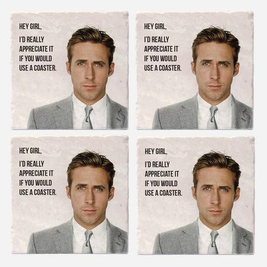 Hey Girl - Coaster set of 4