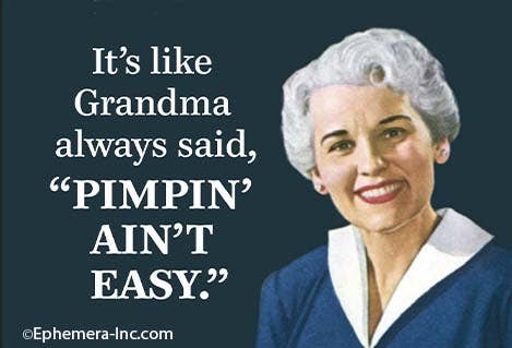 It's like Grandma always said, "Pimpin ain't easy" - Magnet
