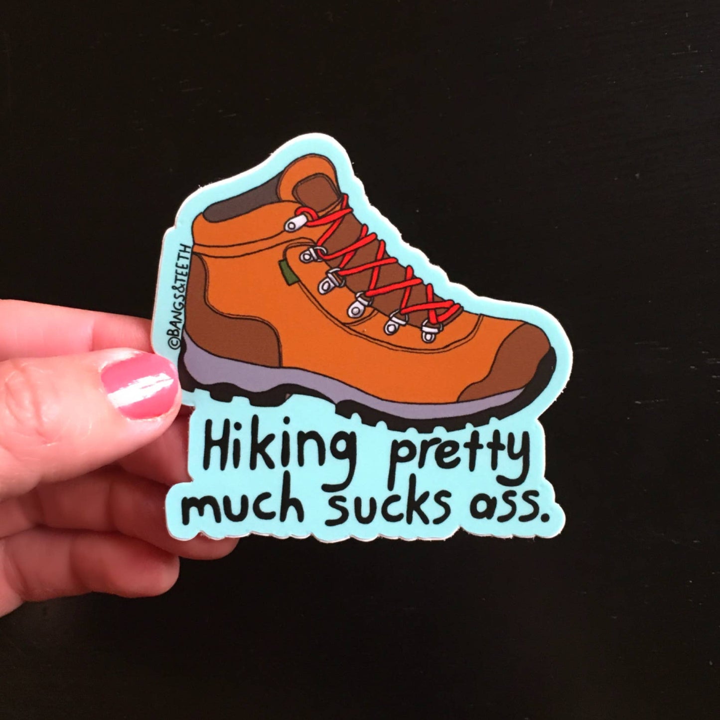 Hiking Pretty Much Sucks Ass - Sticker