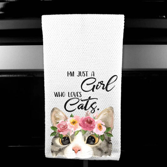 I'm Just a Girl Who Loves Cats Microfiber Towel